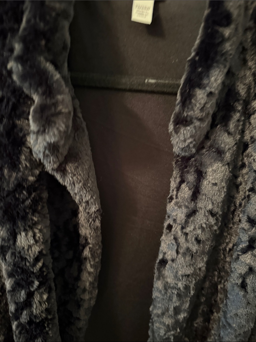 Est. 1946 Black Faux Fur Open Front Vest - Picture 3 of 7